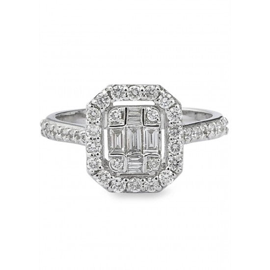 Пръстен бяло злато с Диаманти 0.67 карата